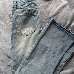 Women’s Blue Faded Acid Wash Straight leg Jeans